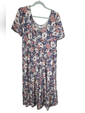 Natural Life Blue Floral Dress Medium